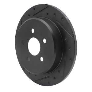 Chrysler PT Cruiser Brake Rotor (1) - Rear Left - R1 Concepts - Drilled & Slotted - Black - `03-`10